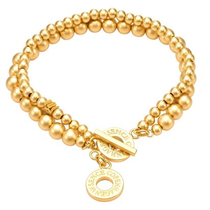 Double dots bracelet - matt gold plated