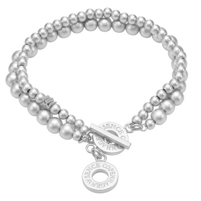 Double dots bracelet - matt silver plated