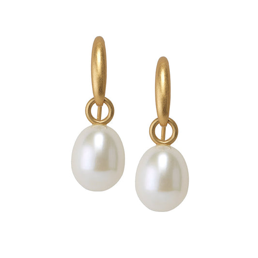 Essentials Sunset Earrings - Freshwaterpearls matt gold plated