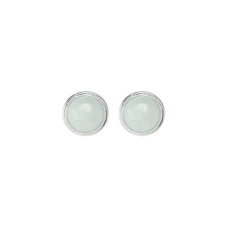 Essentials be Chic - Ear studs matt silver plated with Aquamarine