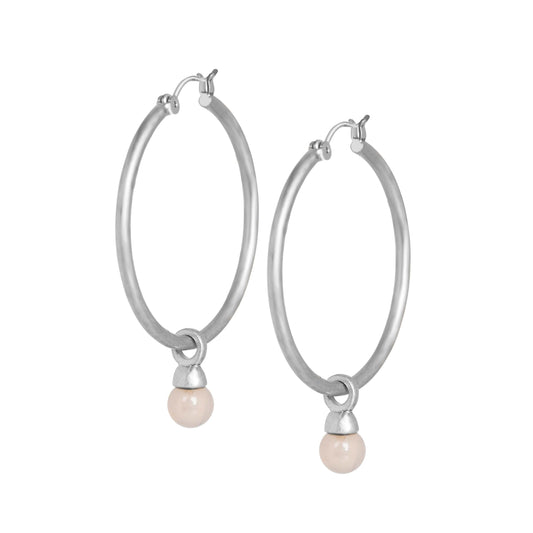 Essentials Be a Star Earrings - Rose Quartz matt silver plated