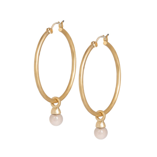 Essentials Be a Star Earrings - Rose Quartz matt gold plated
