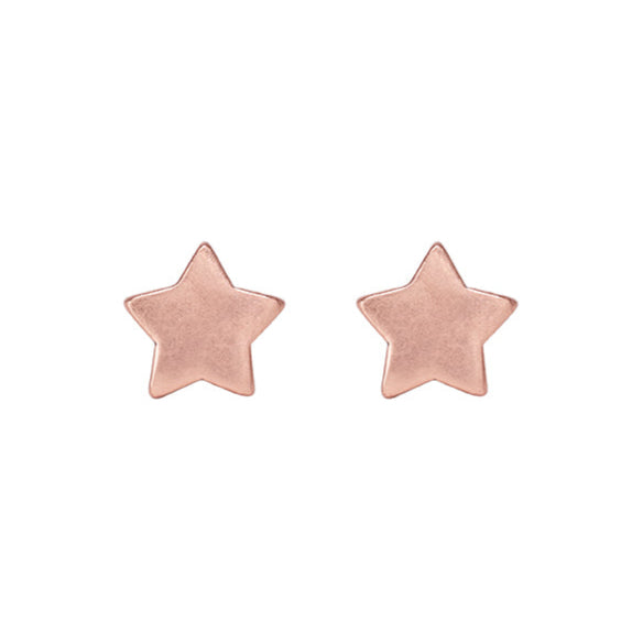 Essentials Star - Ear studs matt rose gold plated