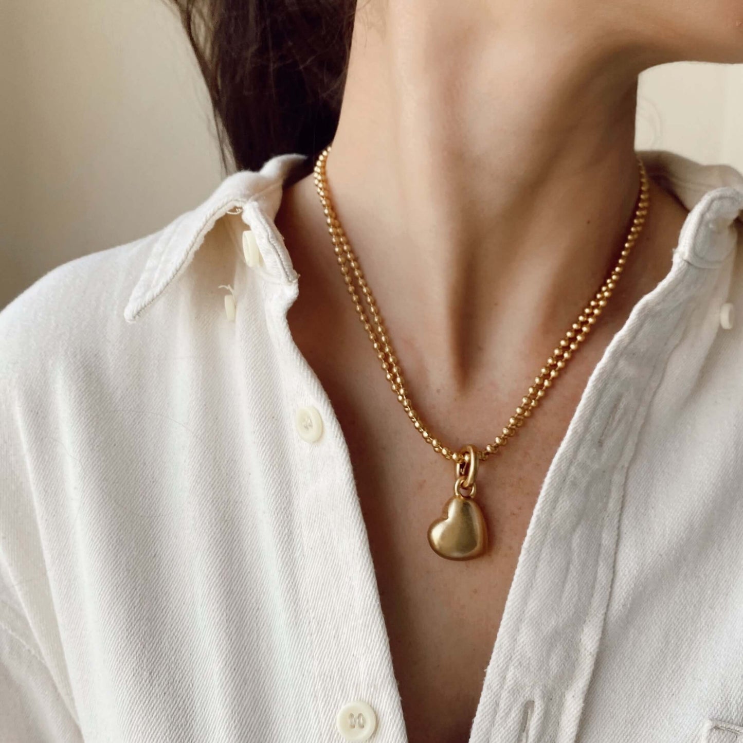 Essentials Heart Charm - Matt gold plated