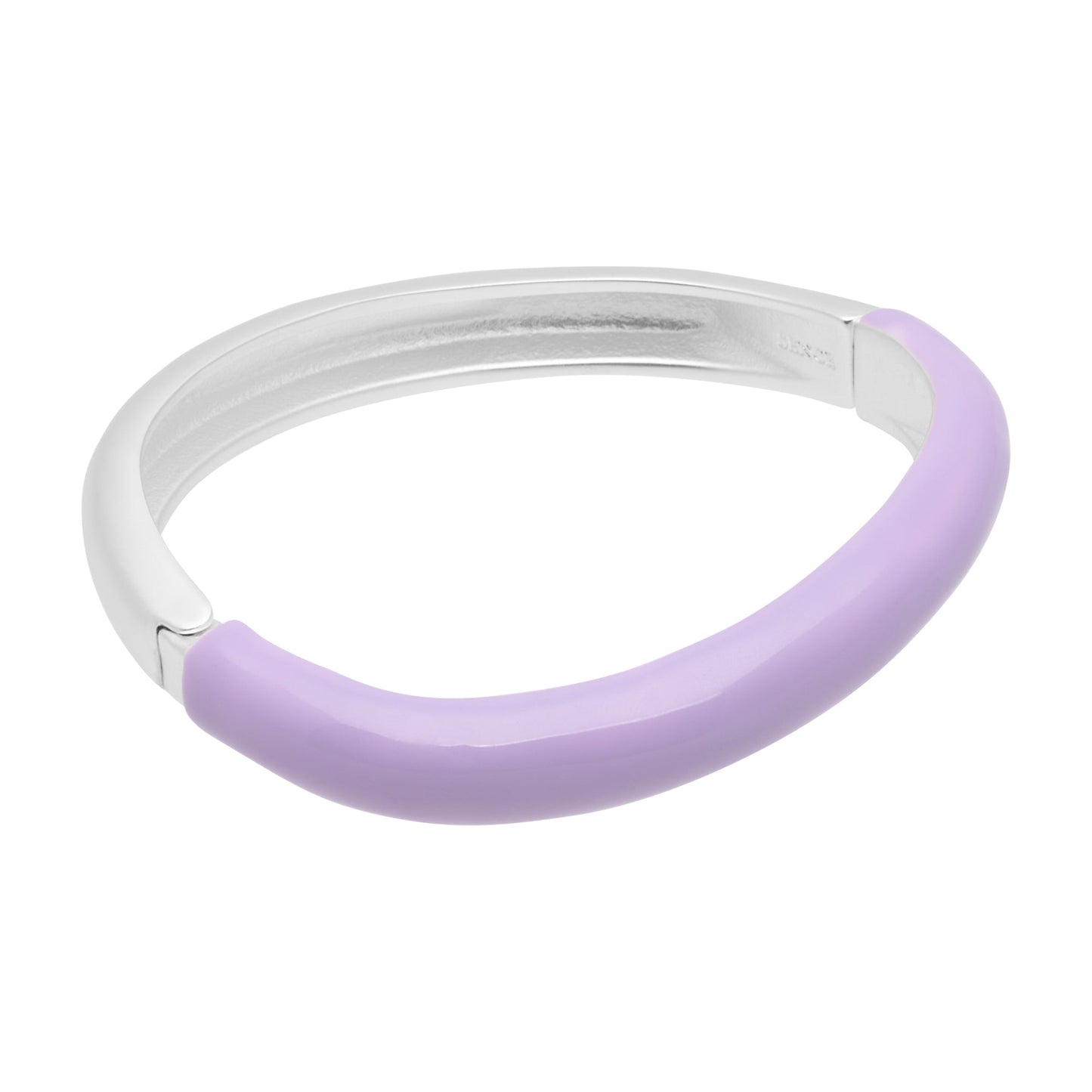 Enamelove bangle pastel lilac and matt silver plated