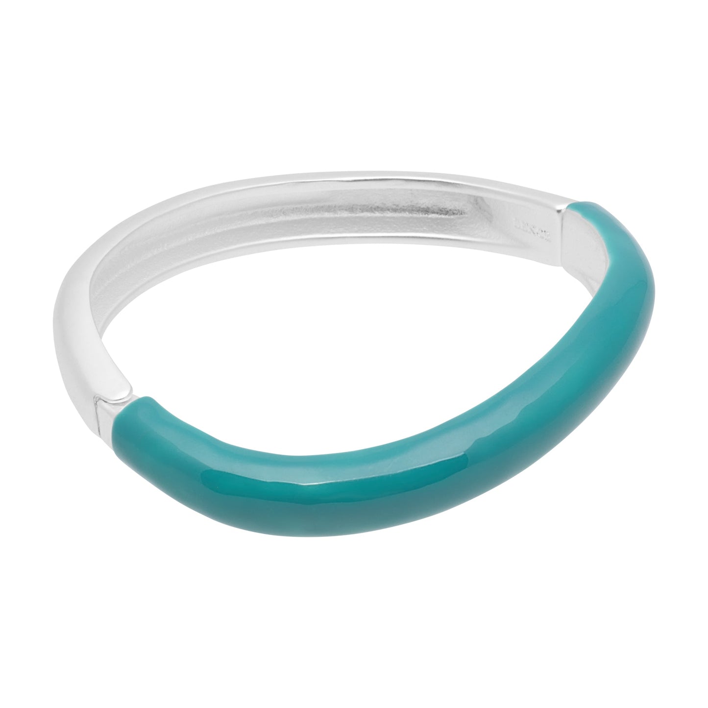 Enamelove bangle capri and matt silver plated