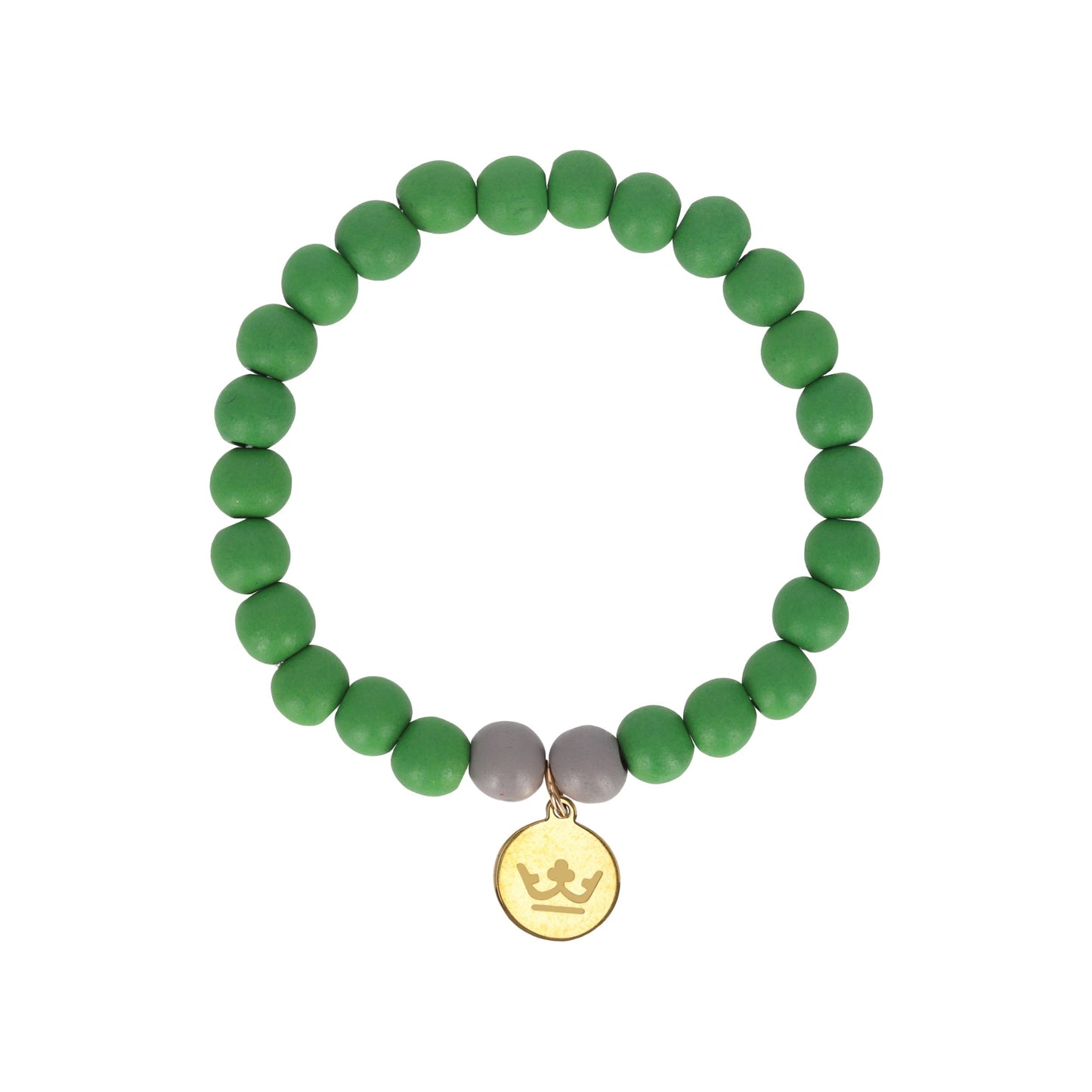 Woodmood bracelet grass green grey matt gold