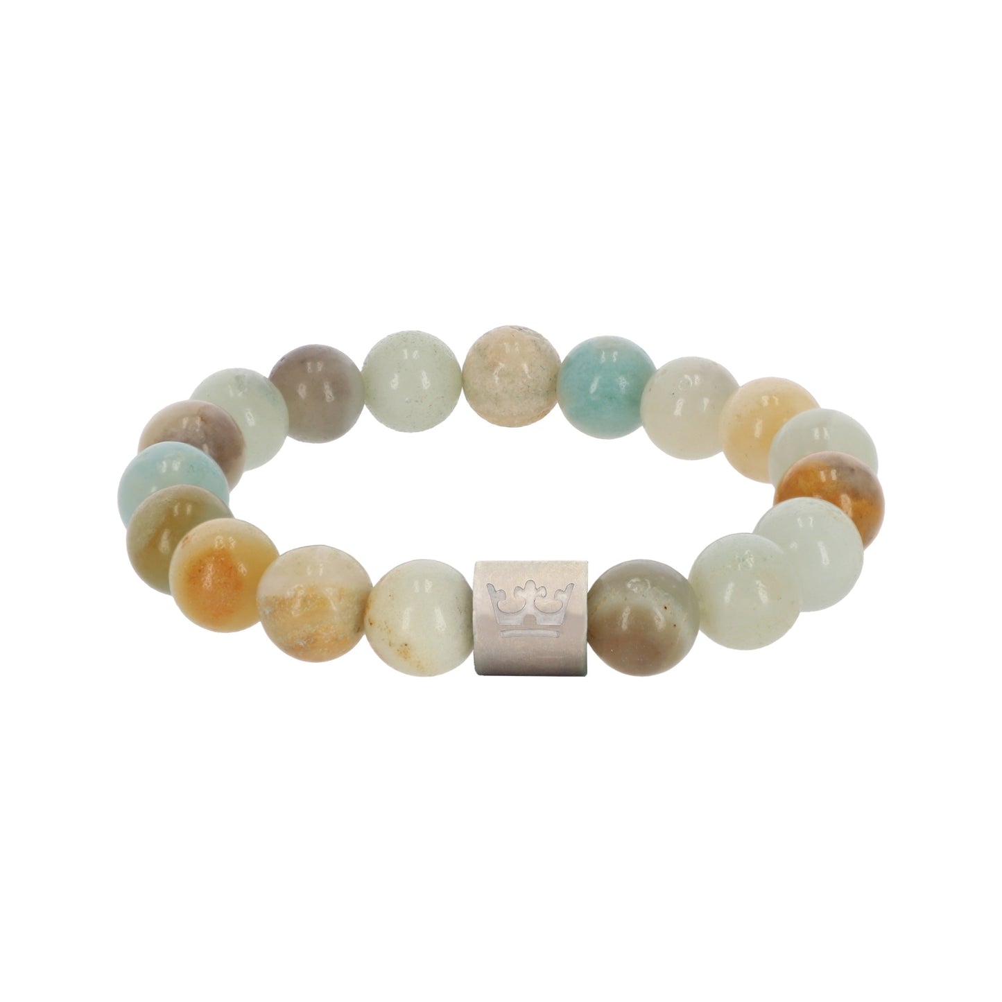 Natural gems bracelet amazonite matt silver