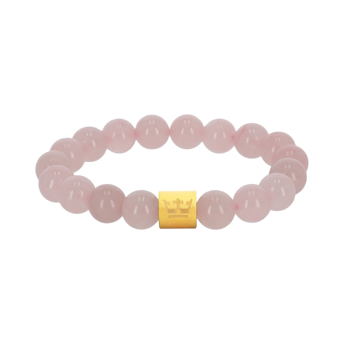 Edelsteinarmband Rosenquarz matt gold