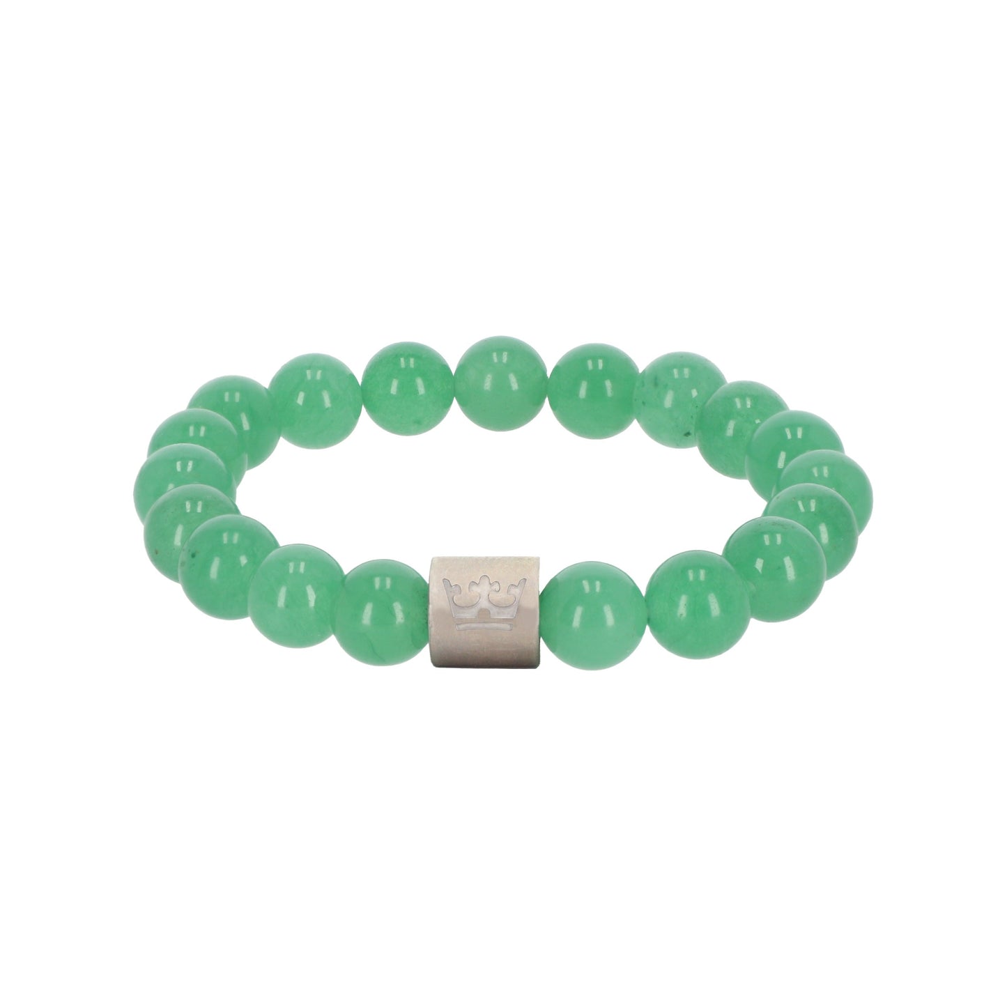 Natural gems bracelet green aventurine matt silver