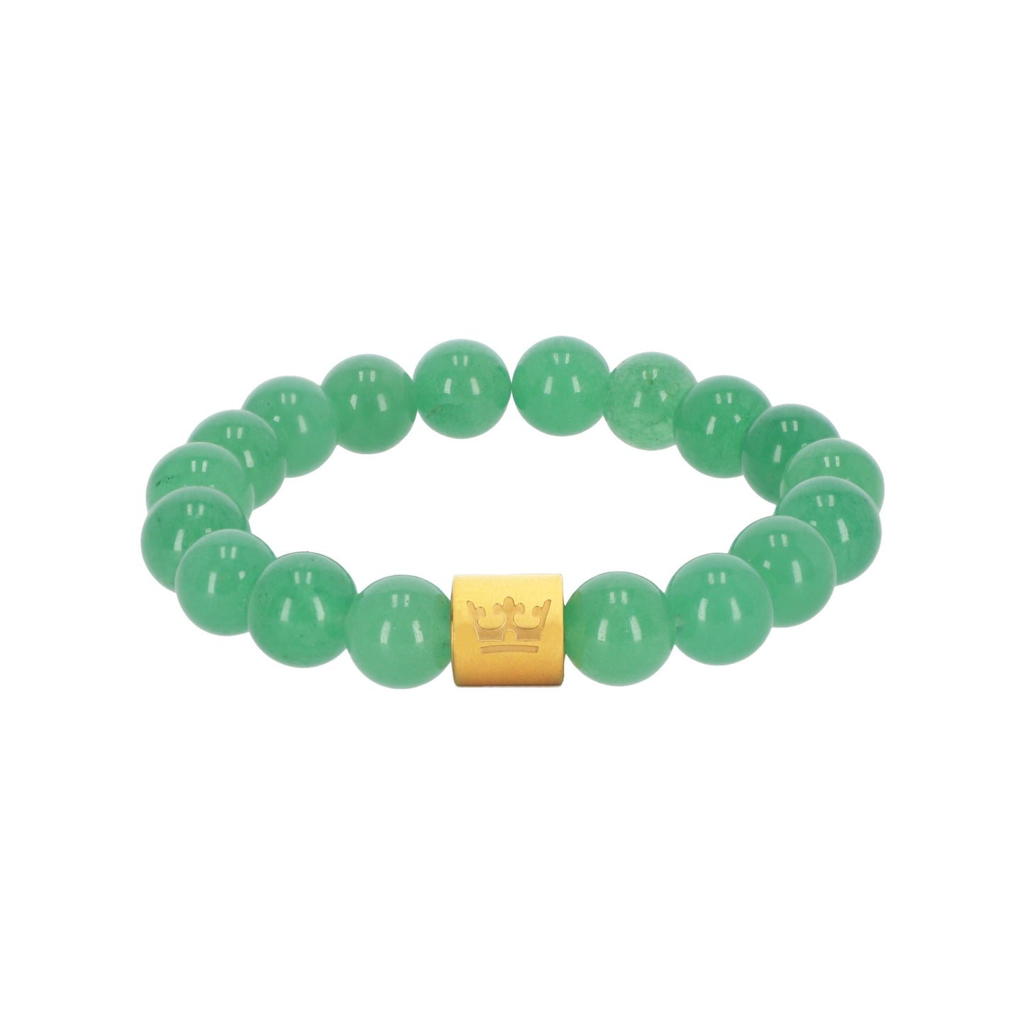 Natural gems bracelet green aventurine matt gold