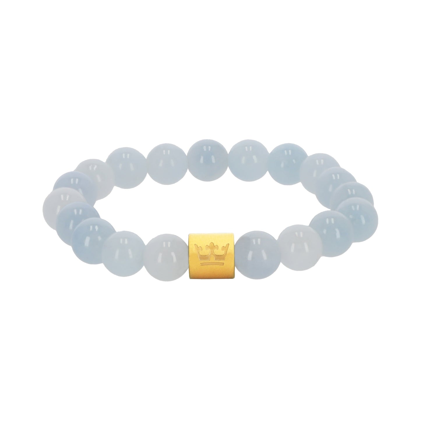 Natural gems bracelet aquamarine matt gold