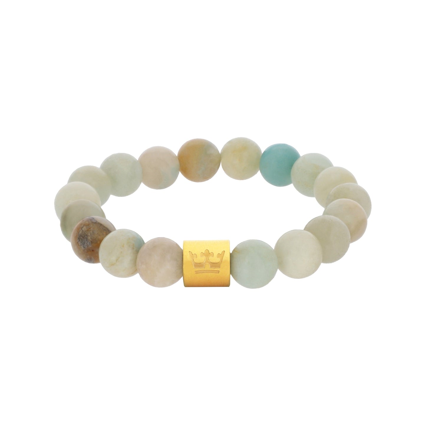 Natural gems bracelet amazonite matt gold