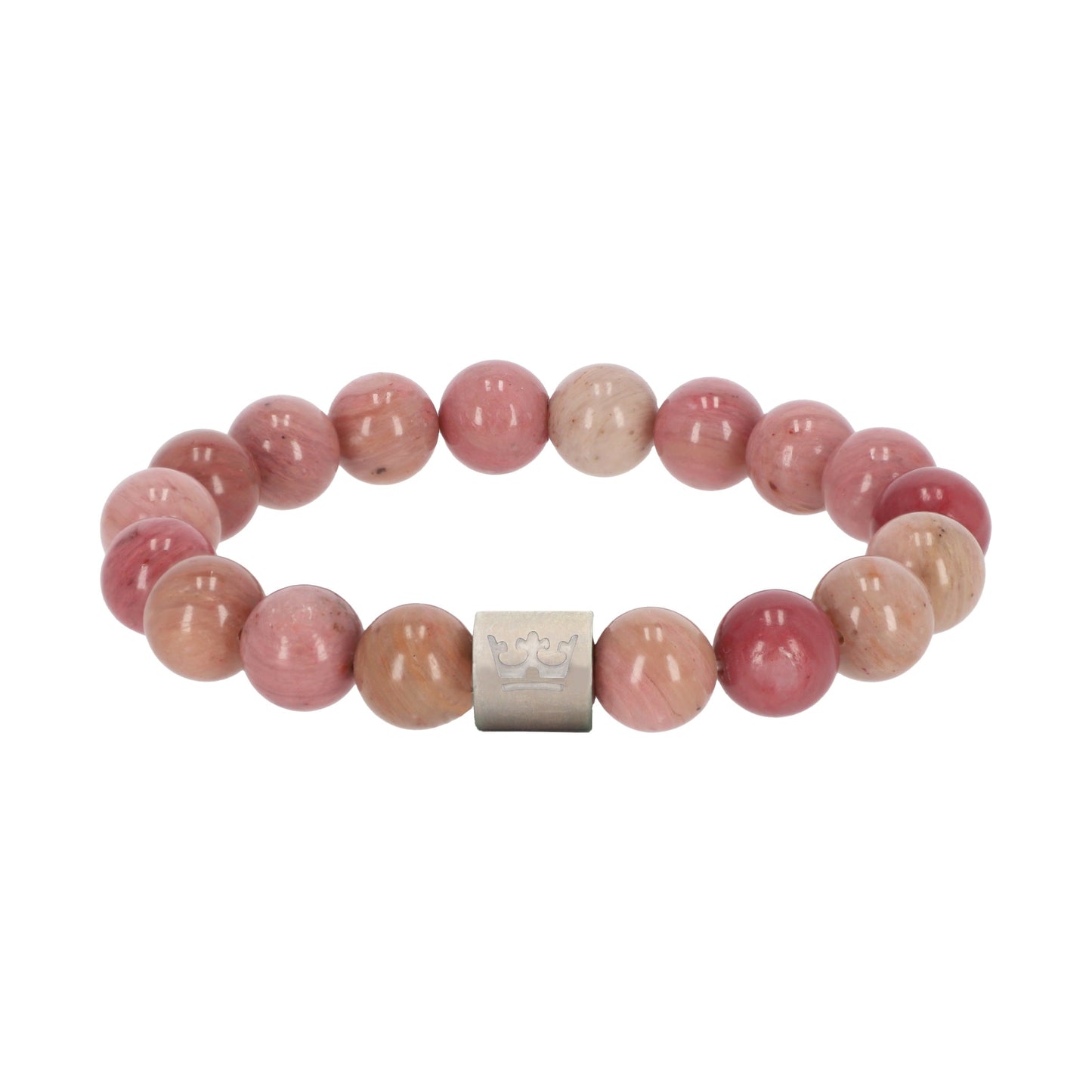 Natural gems bracelet rhodonite matt silver
