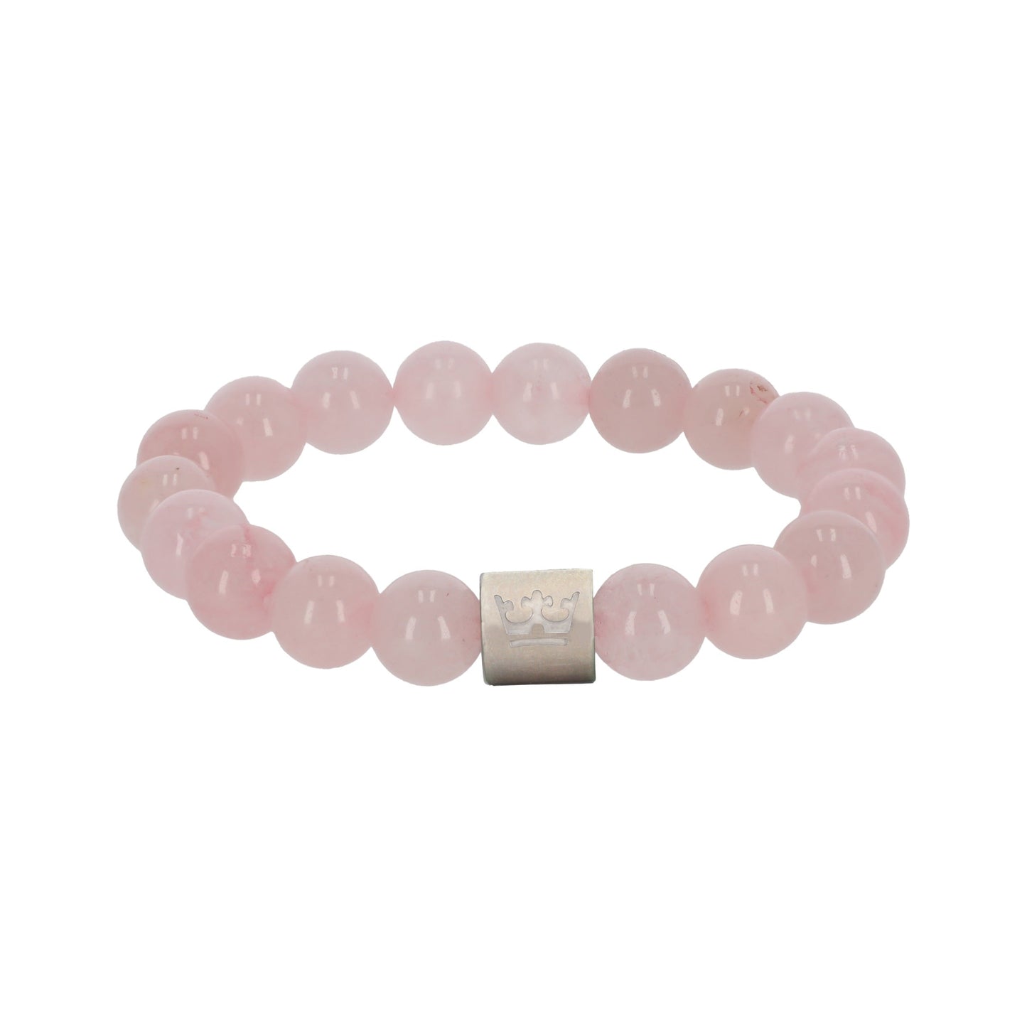 Natural gems bracelet rose quartz matt silver