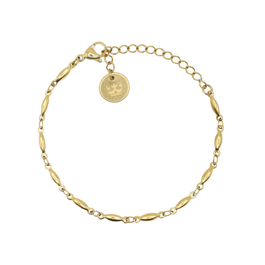 Zierliches Rice Armband glänzend gold