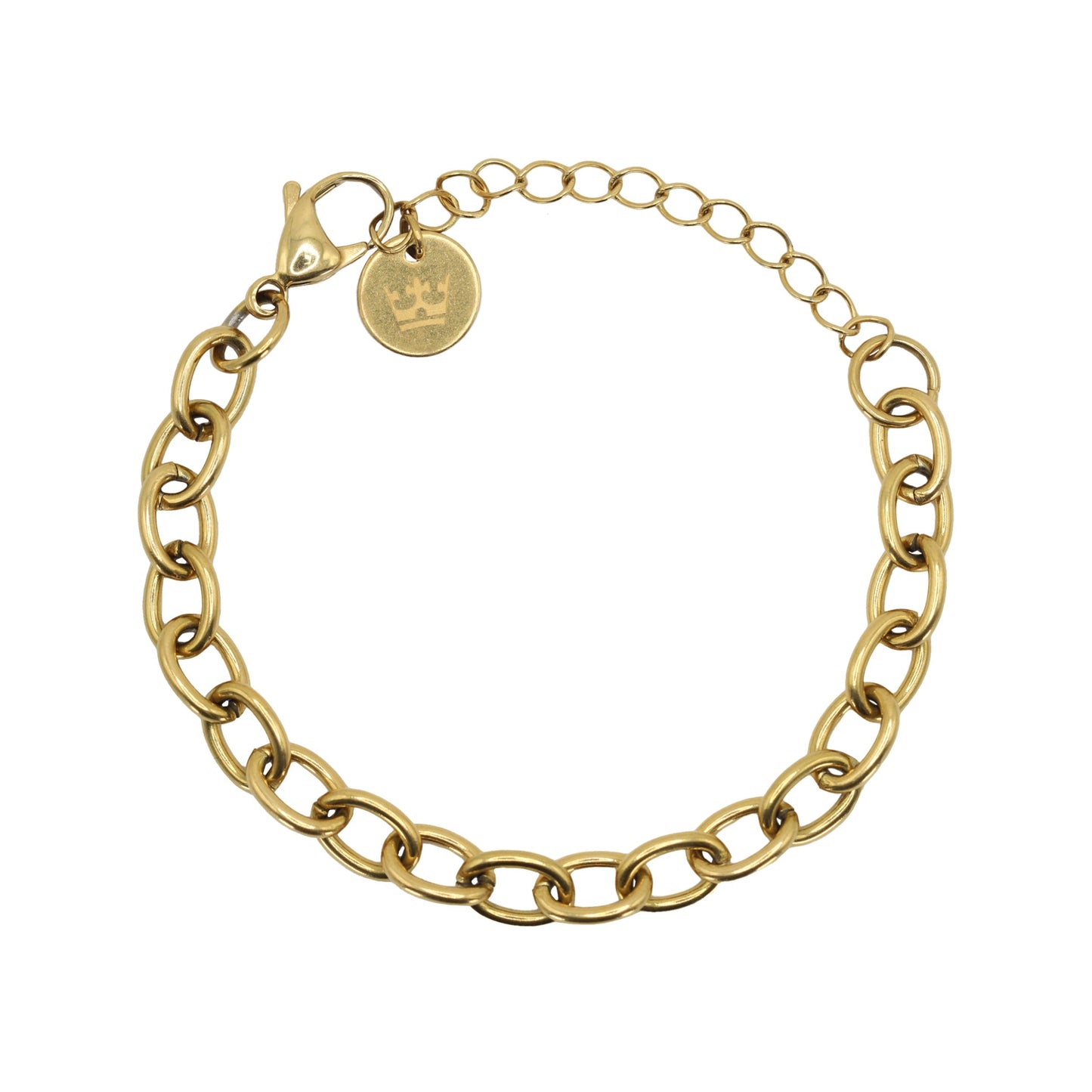 Oval circles bracelet shiny gold