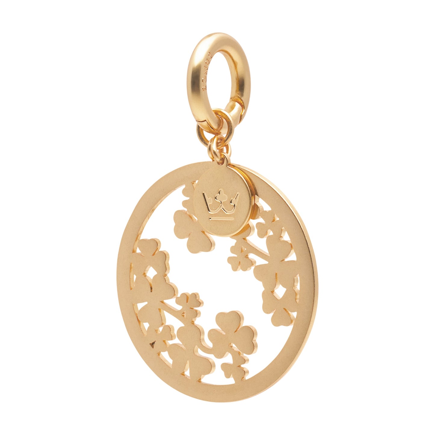 Happy clover charm matt gold plated