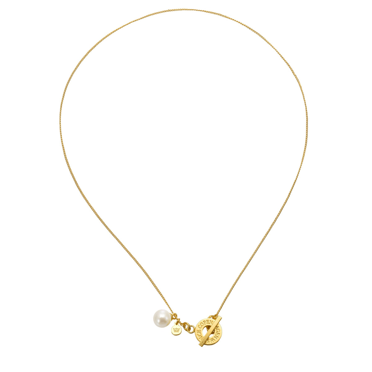 Victoria Necklace - Tiny freshwater pearl matt gold plated - 48 CM