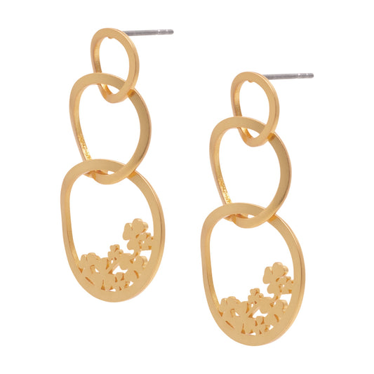 Happy clover earrings matt gold plated