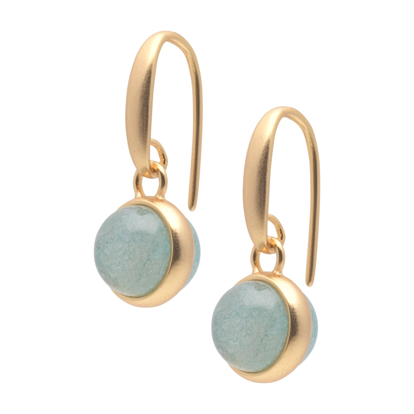 Cherry Ohrringe Aquamarin matt vergoldet