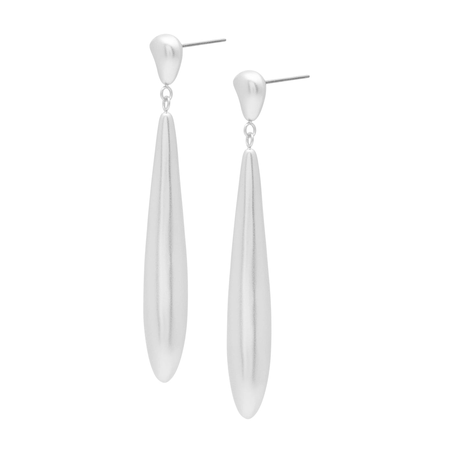 Long Soft Line Mara earrings matt silver plated