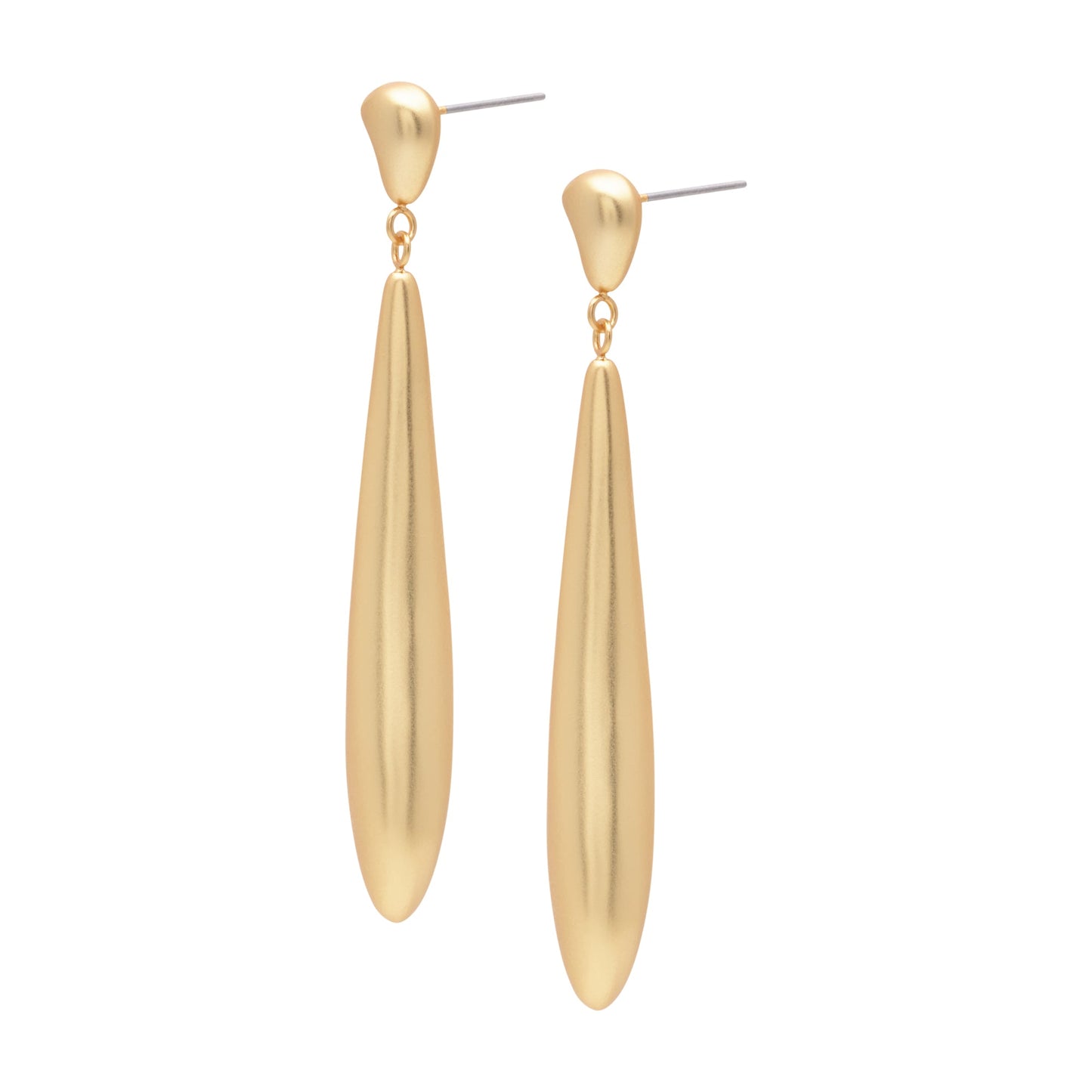 Long Soft Line Mara earrings matt gold plated