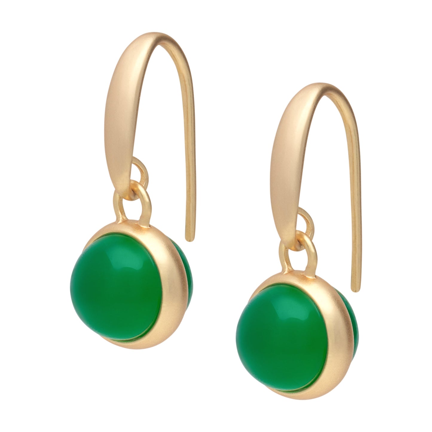 Cherry Ohrringe mit grünem Quarz matt vergoldet