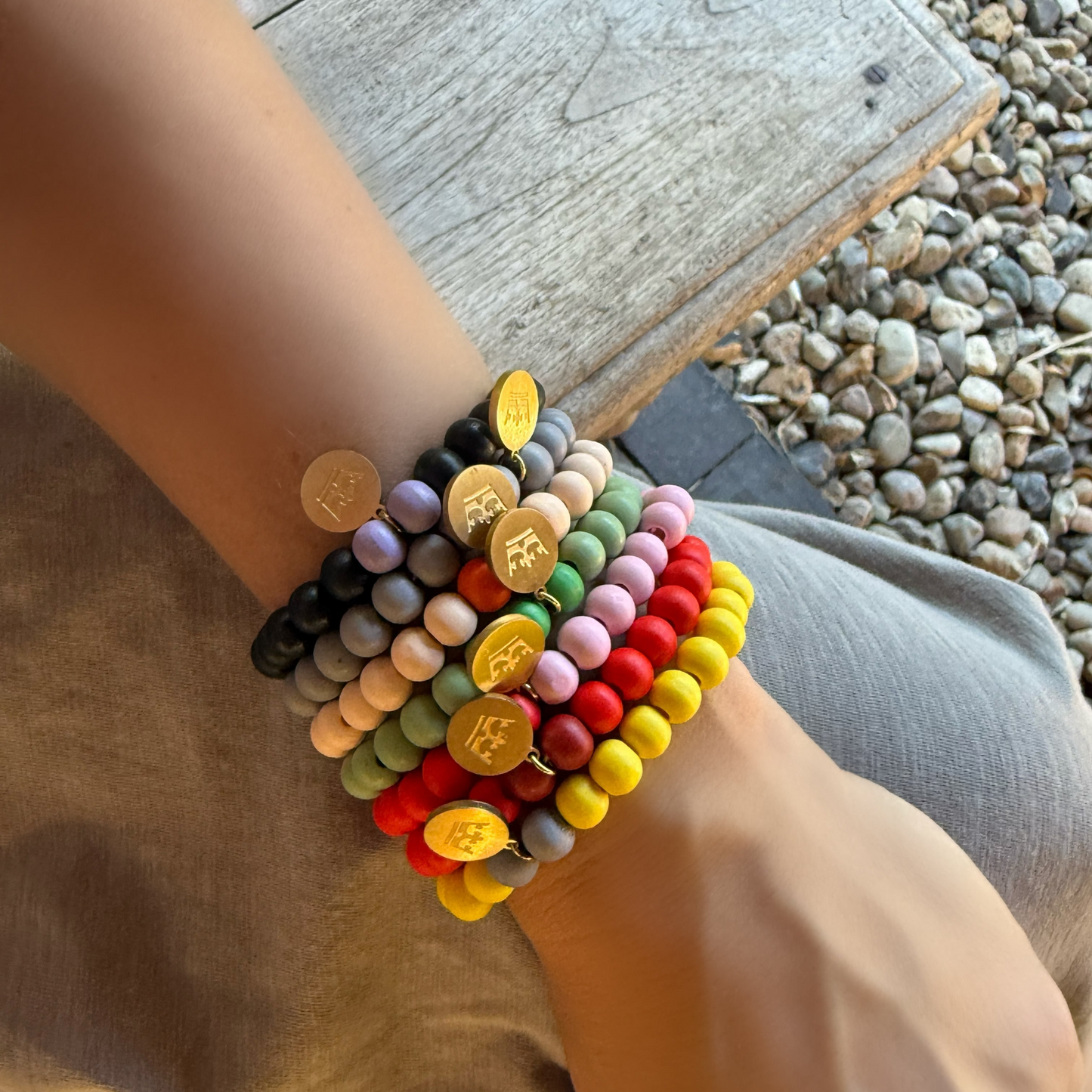 Woodmood Bracelet - Red burgundy matt gold