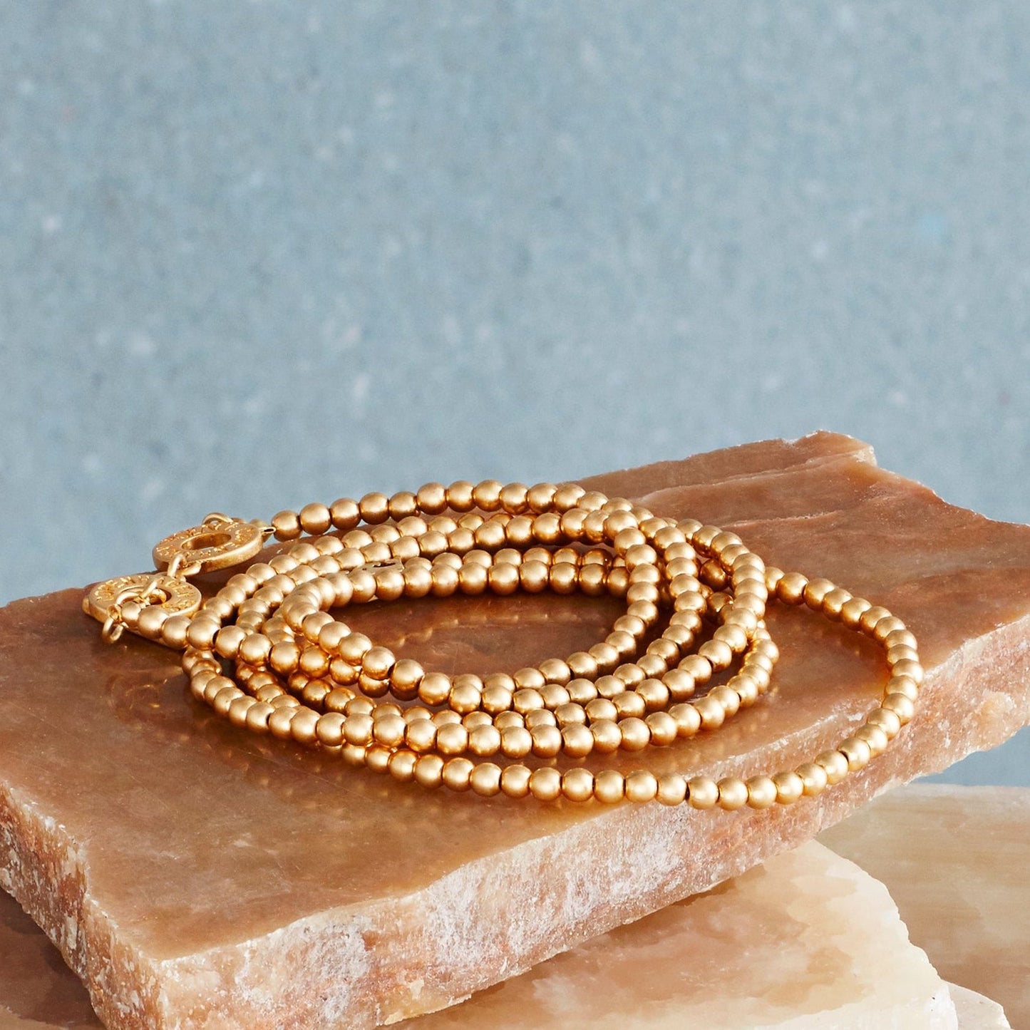 Essentials neue Boho - Halskette matt vergoldet - 90 CM