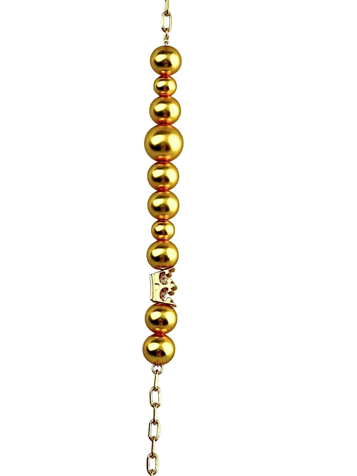 Long Dotti necklace matt gold plated