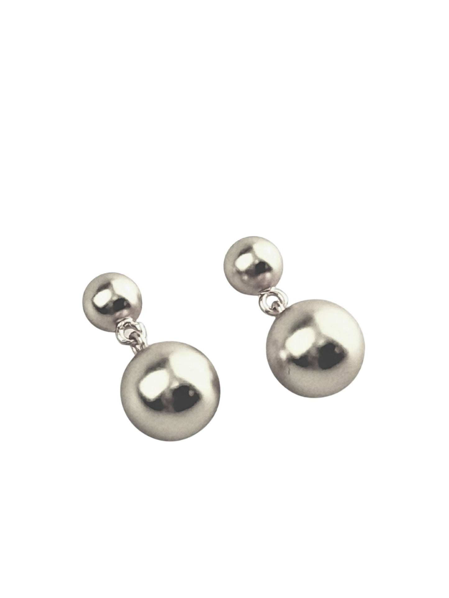 Dotti - ear studs, matt silver plated
