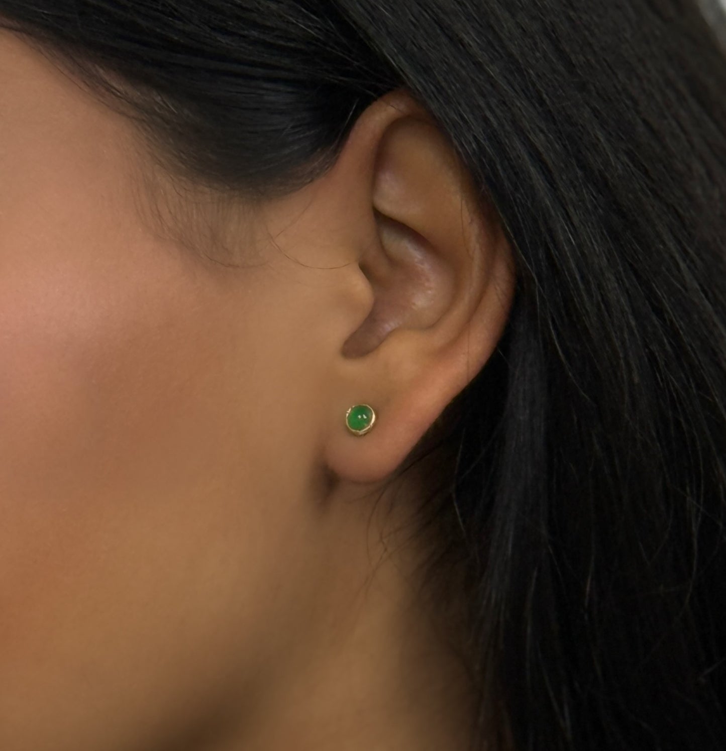 Lolo Ohrstecker - Winziger Rosenquarz matt versilbert