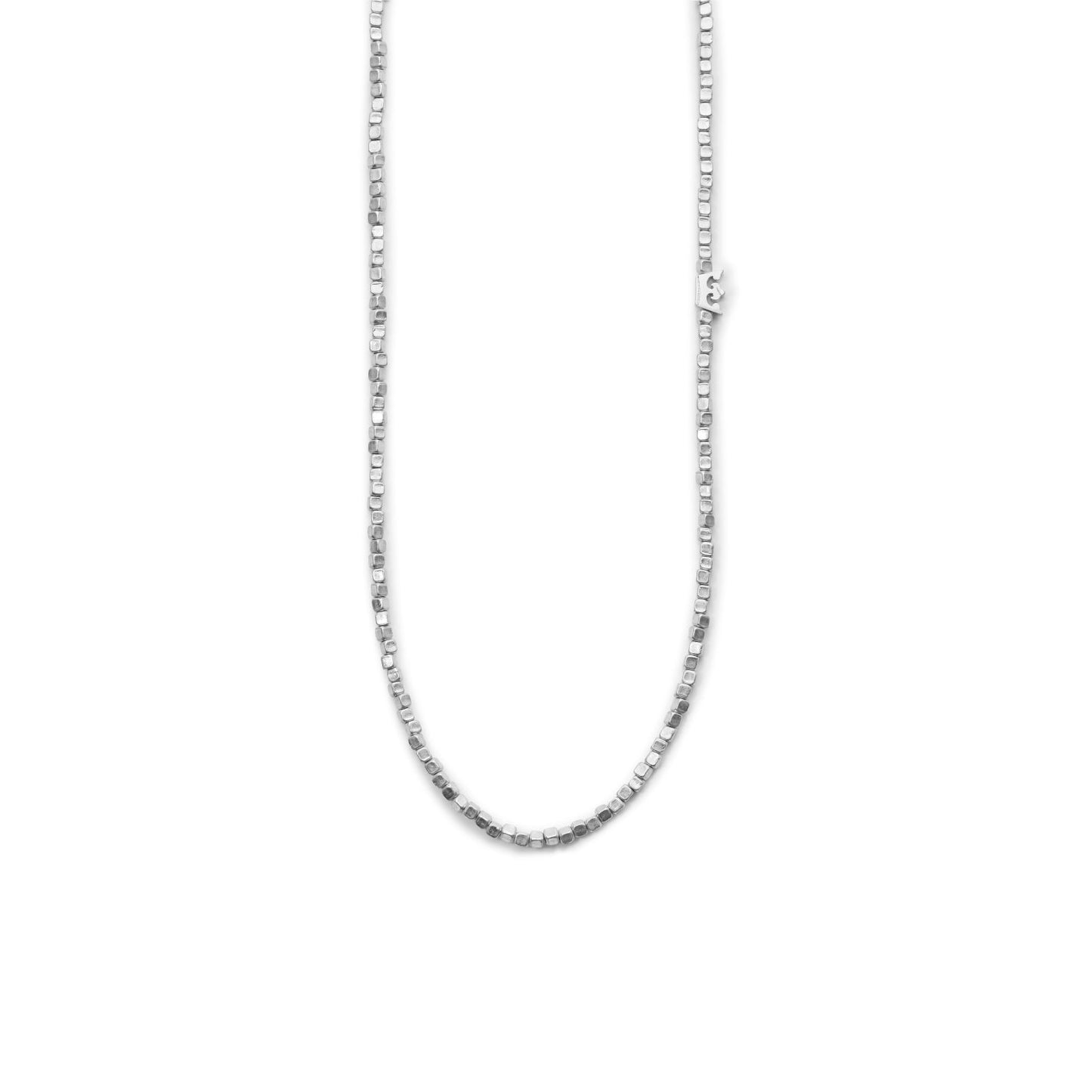 Essentials Solitude Halskette - Matt versilbert – 46 CM