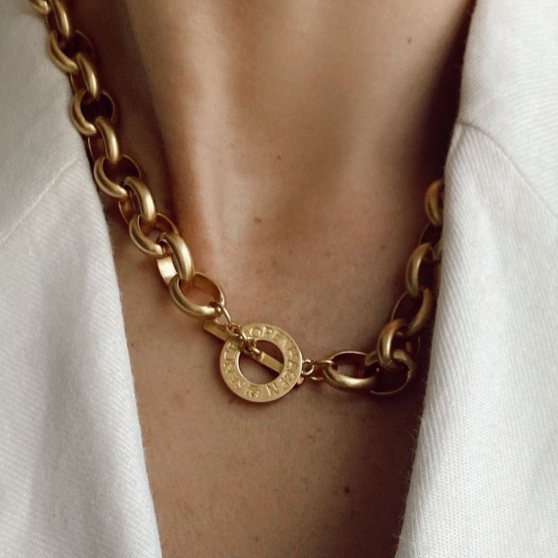 Essentials Everyday - Halskette matt vergoldet – 46 CM