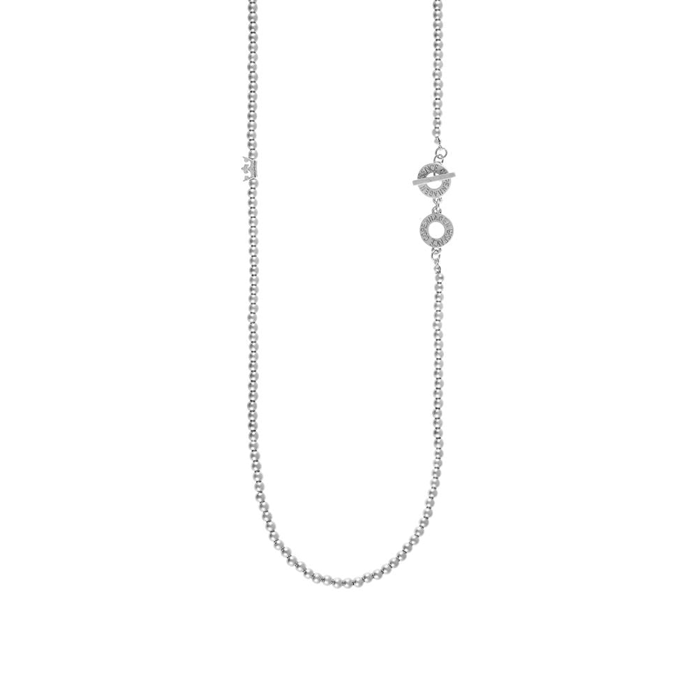Essentials neue Boho Halskette matt versilbert - 90 CM