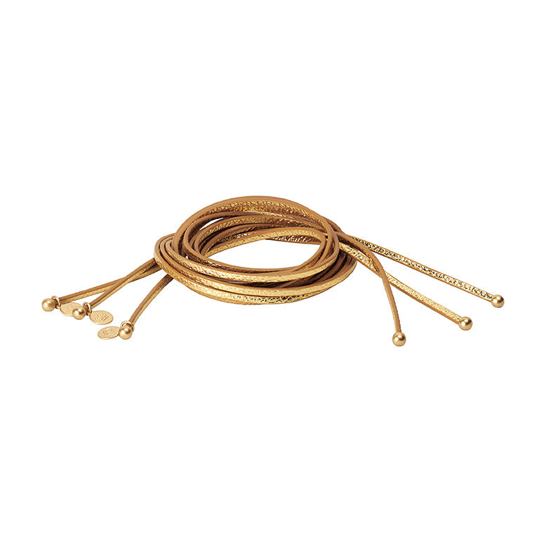 Essentials Riemen Gold Leder matt vergoldet - 110 CM
