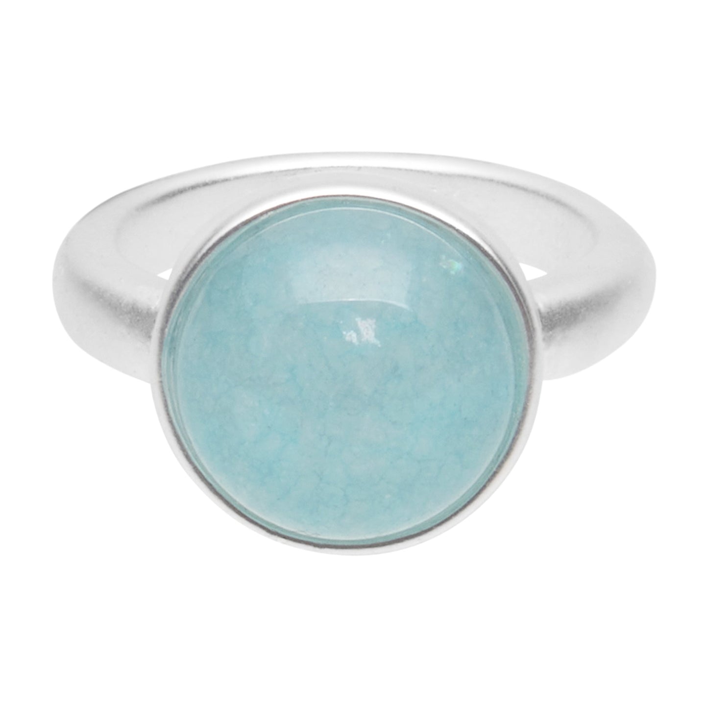 Lolo Ring aquamarine matt silver plated size 8