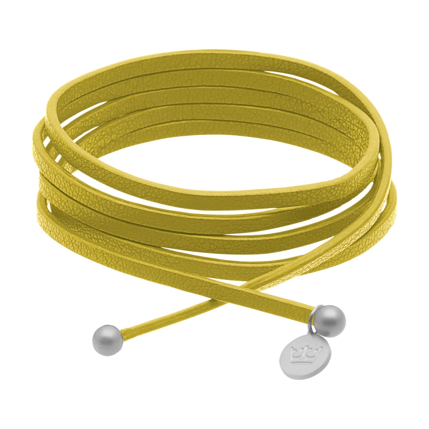 Lederband Halskette / Armband Sunny Lemon matt versilbert