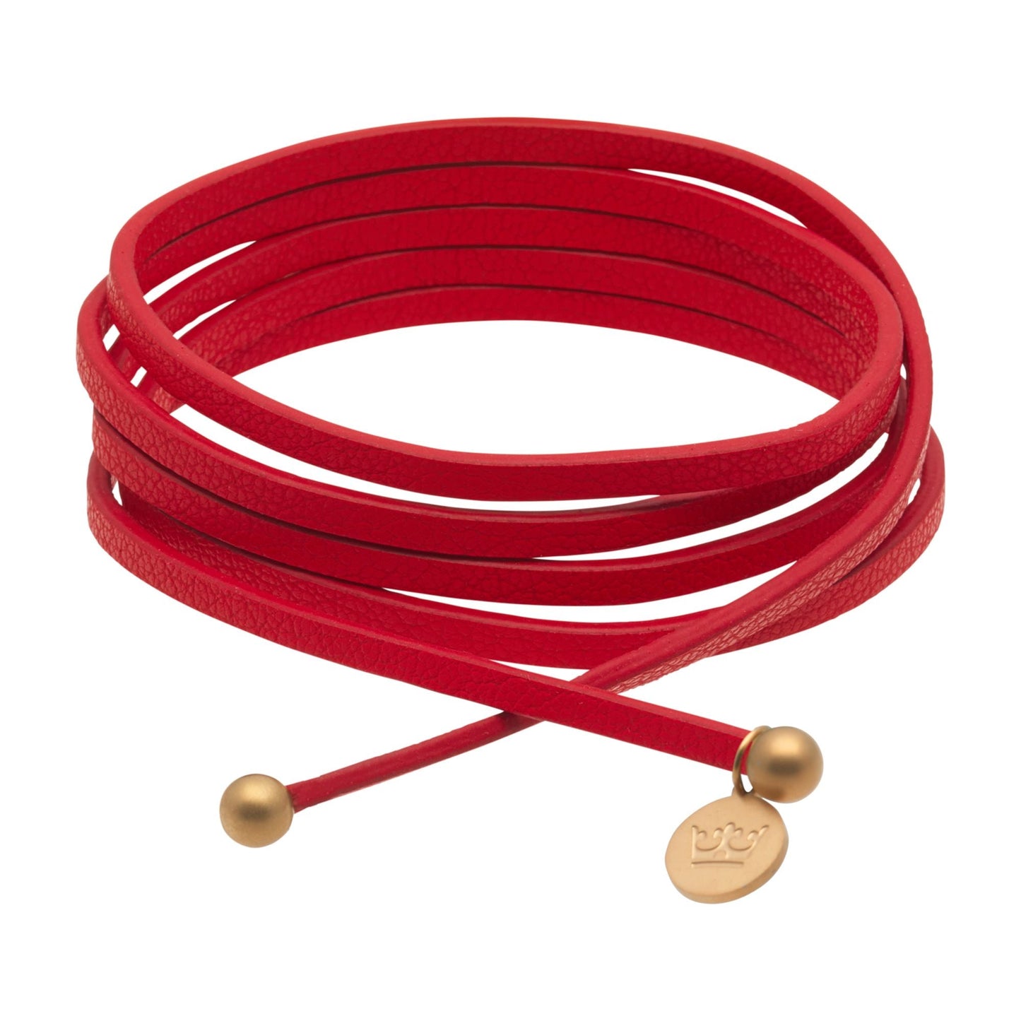 Lederband Halskette / Armband High Risk Rot matt vergoldet