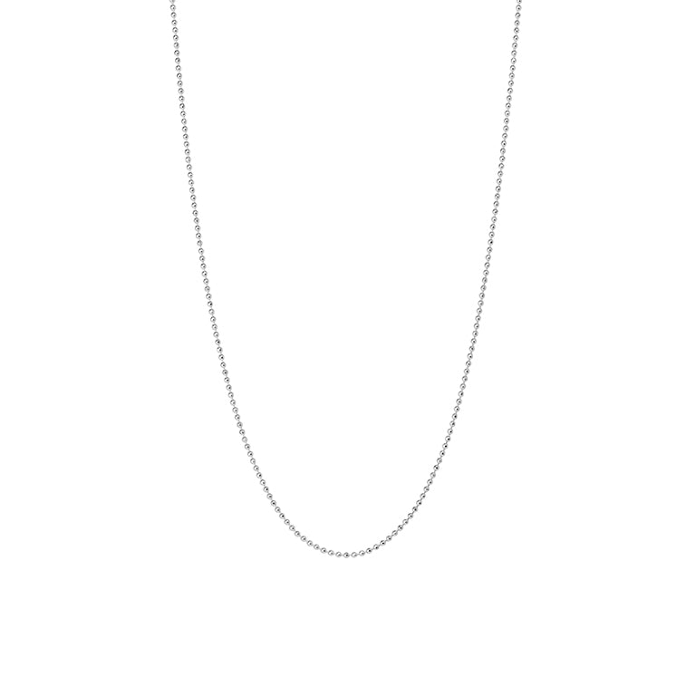 Essentials Beads - Halskette matt versilbert - 90 CM