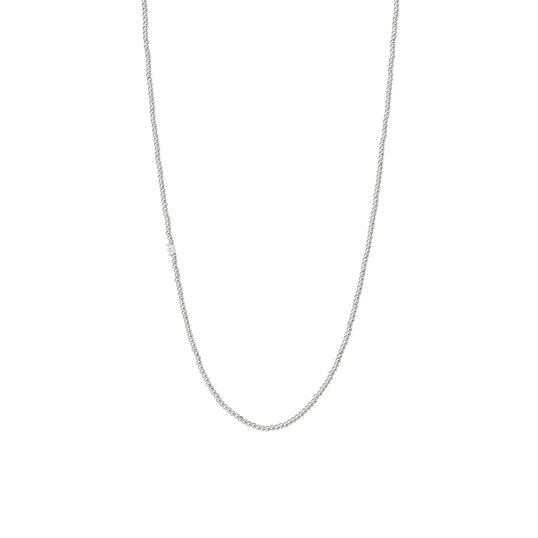Essentials new Boho necklace matt silver plated - 90 CM