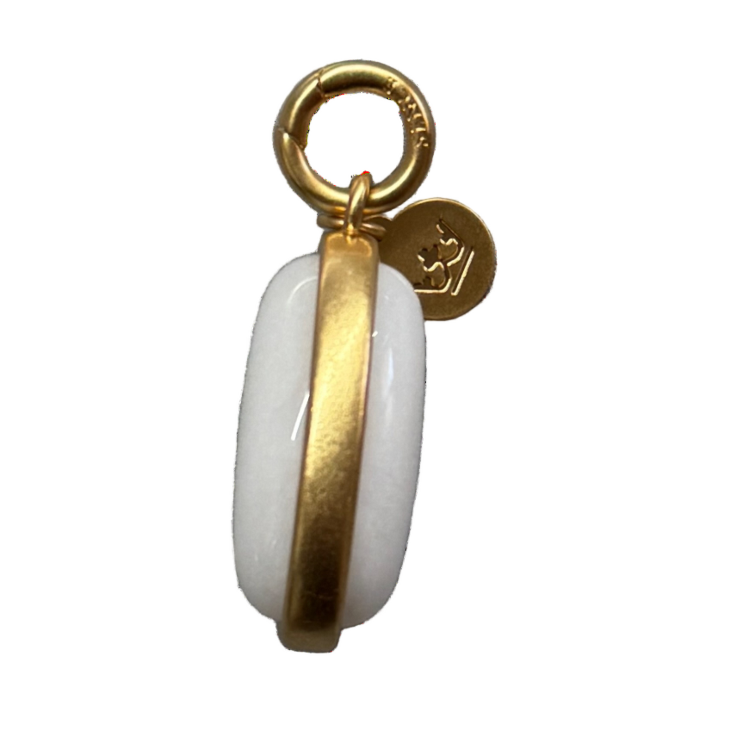 Essentials Oval Charm - Grauer Achat matt vergoldet