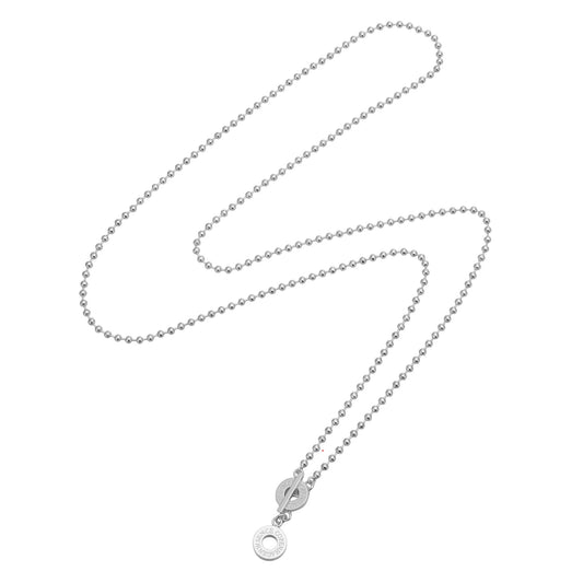 Essentials Beads - Halskette matt versilbert - 90 CM