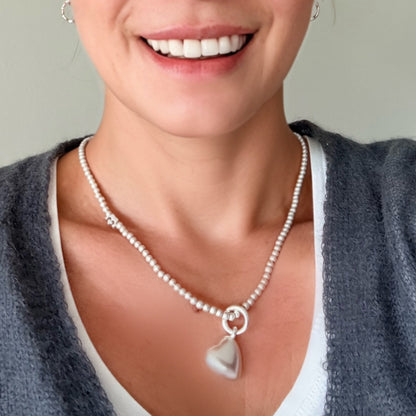 Essentials new Boho Necklace - Matt silver plated - 46 CM