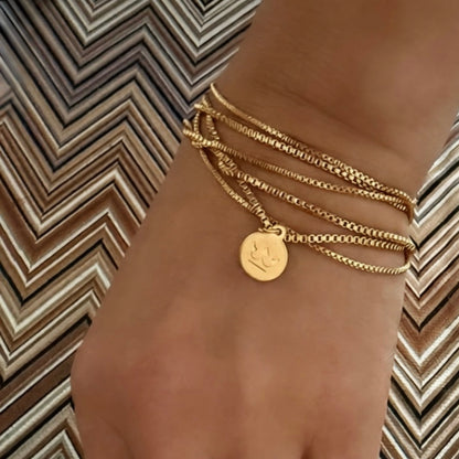 Essentials Seaside Bracelet & Necklace - Matt gold plated