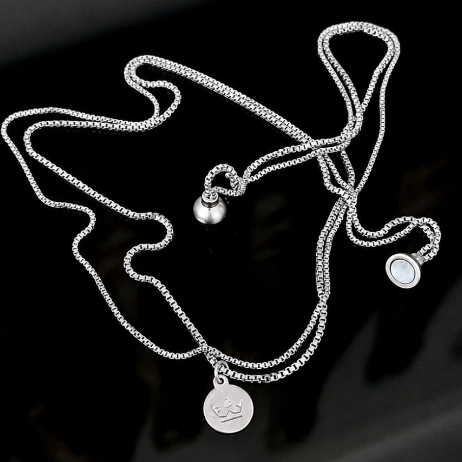 Essentials Seaside Bracelet &  Necklace - Matt silver plated