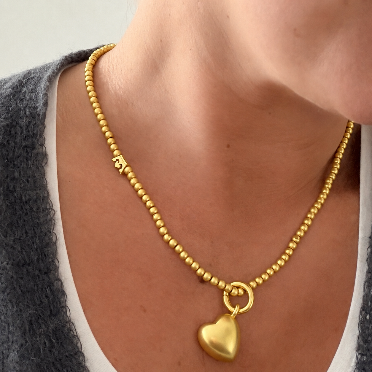 Essentials new Boho Necklace - Matt gold plated - 46 CM