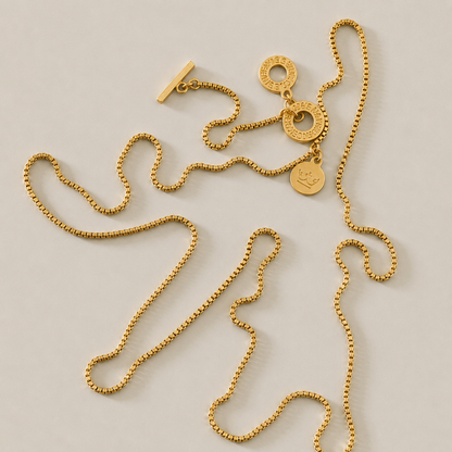 Essentials Venezia Necklace - Matt gold plated - 90 CM