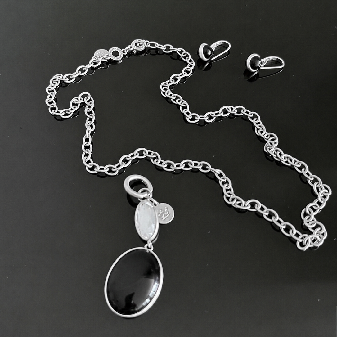 Essentials Be Free Necklace - Matt silver plated - 60 CM